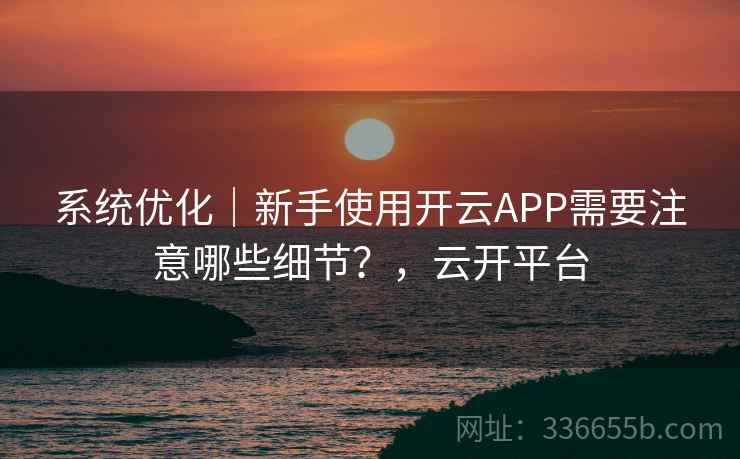 系统优化｜新手使用开云APP需要注意哪些细节？，云开平台
