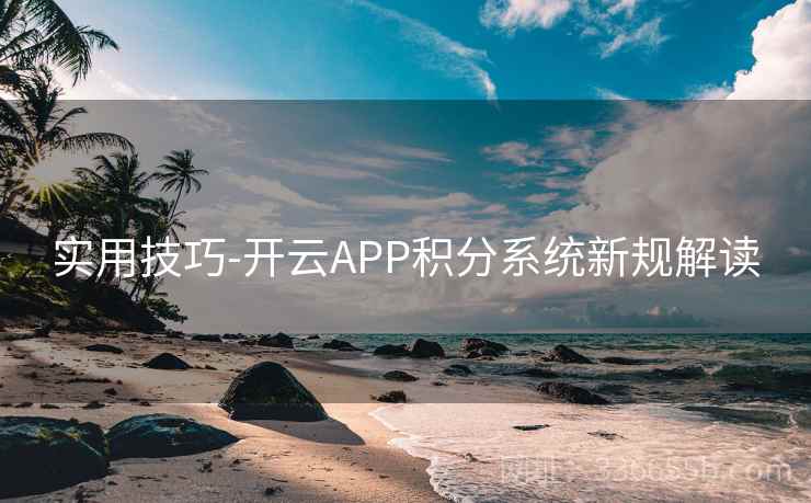 实用技巧-开云APP积分系统新规解读